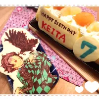 Snapdishの料理写真:#鬼滅の刃ケーキ #炭治郎ケーキ #誕生日ケーキ|rkt__momさん