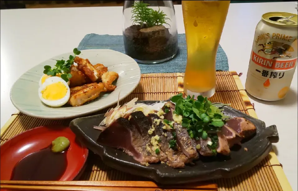 ヤゲン軟骨唐揚げ、カツオたたき
🍻|miyuki🌱さん