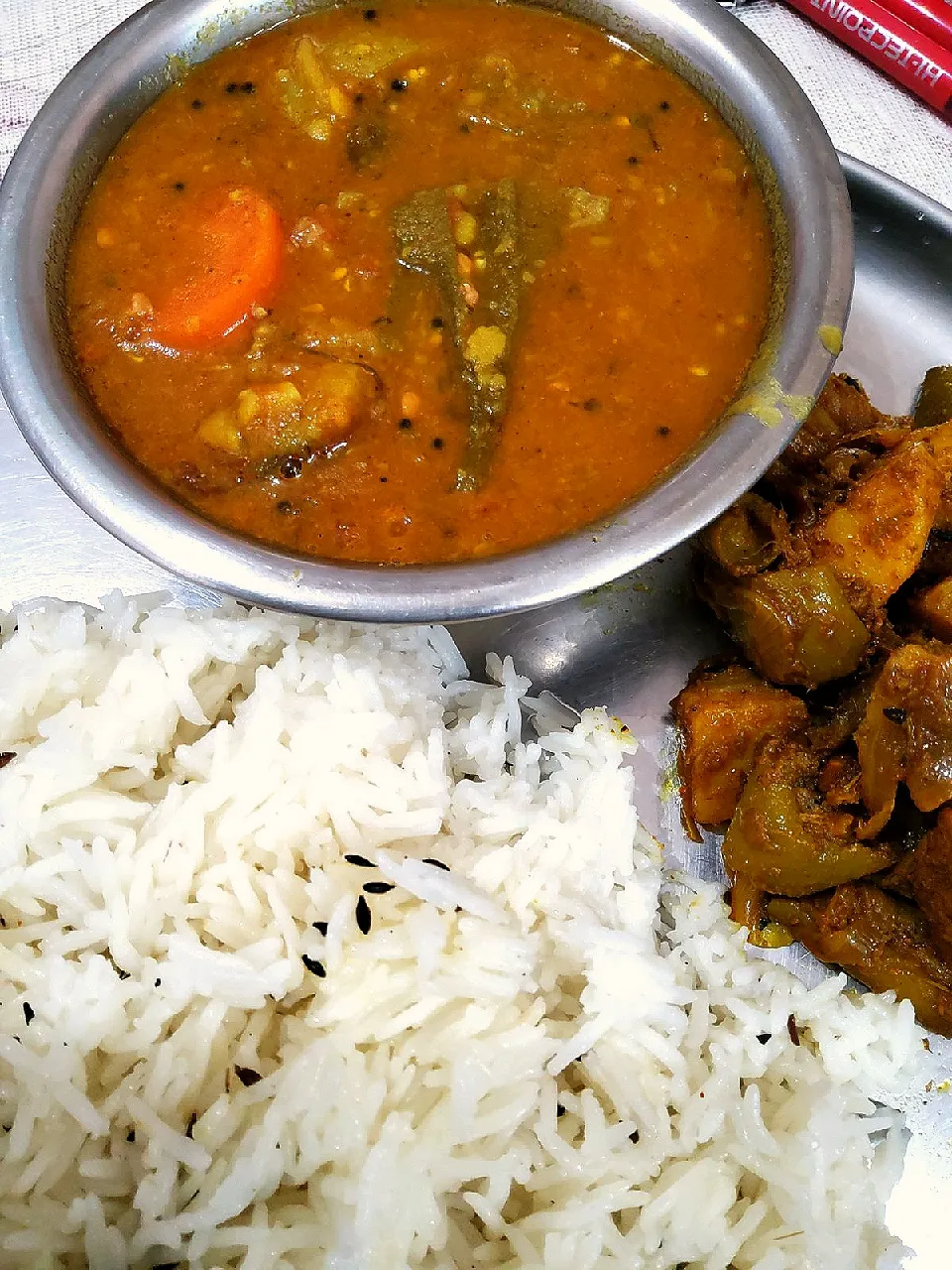 sambhar and zeera rice|IndianHands🙏さん