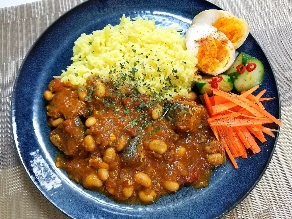 鯖と大豆のスパイスカレー|まゆげさん