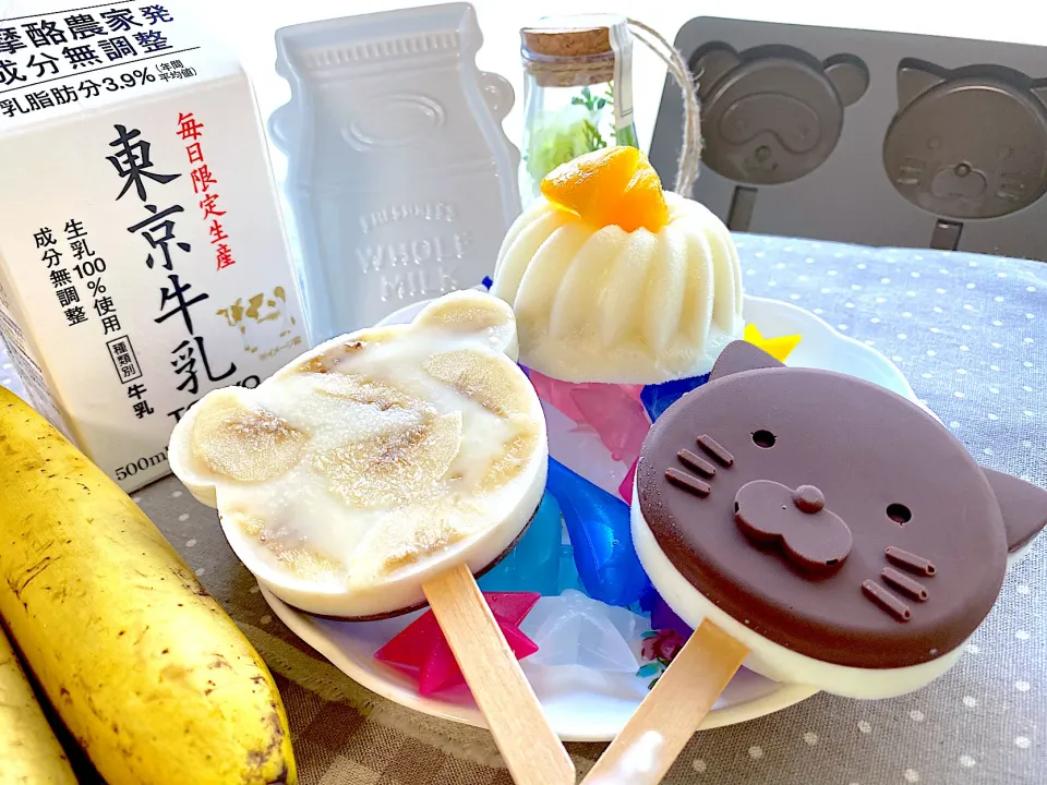 パリパリチョコのミルクアイス🍫チョコバナナミルクアイス🍌バナナミルクアイス🍨
【材料２つだけ♬ミルクアイスキャンディー🐮】|がぁがさん