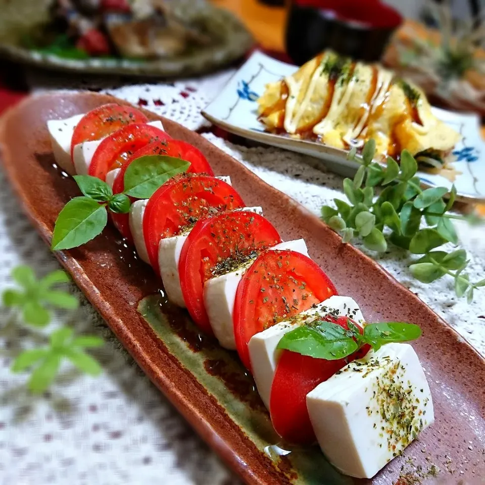 シュトママさんの料理 塩豆腐とトマトのカプレーゼ風🍅|とまと🍅さん