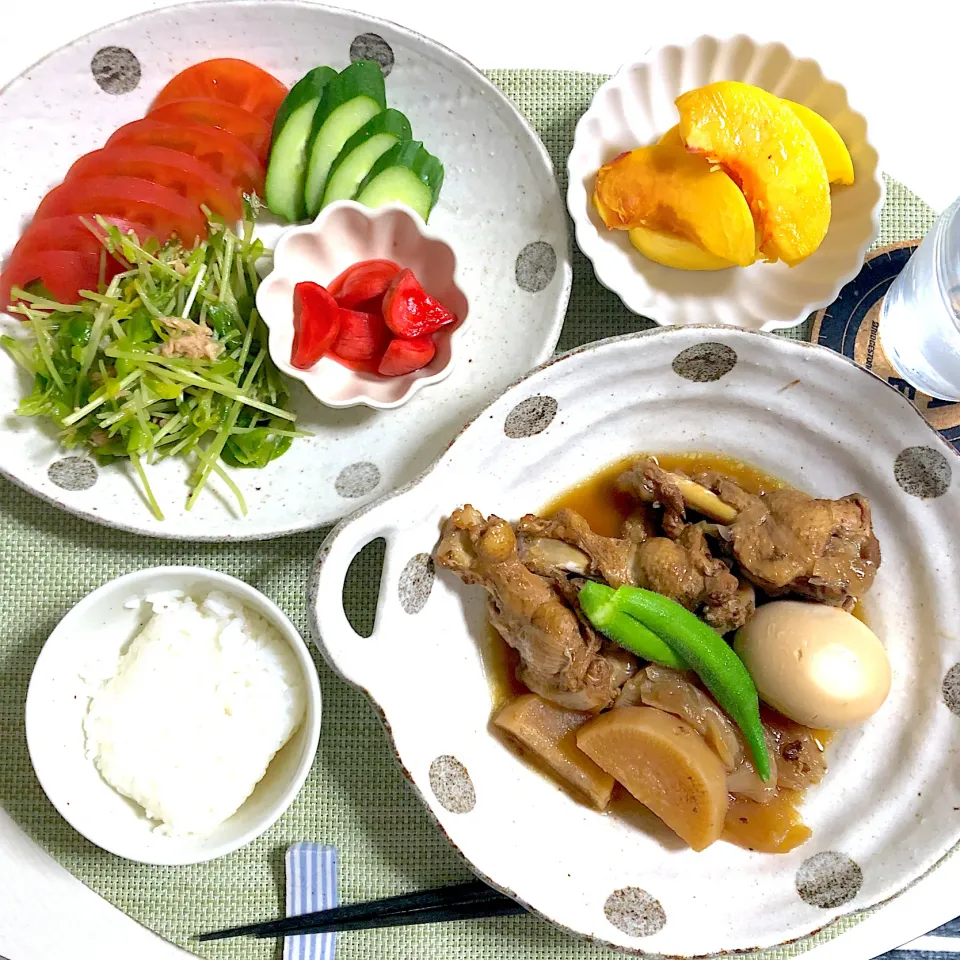 8/25晩ご飯：鶏手羽のポン酢煮|ななみんさん