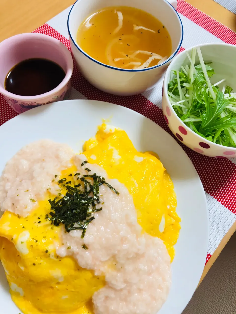 Snapdishの料理写真:【お家ポムの樹】明太子とろろオムライス|飛鳥さん