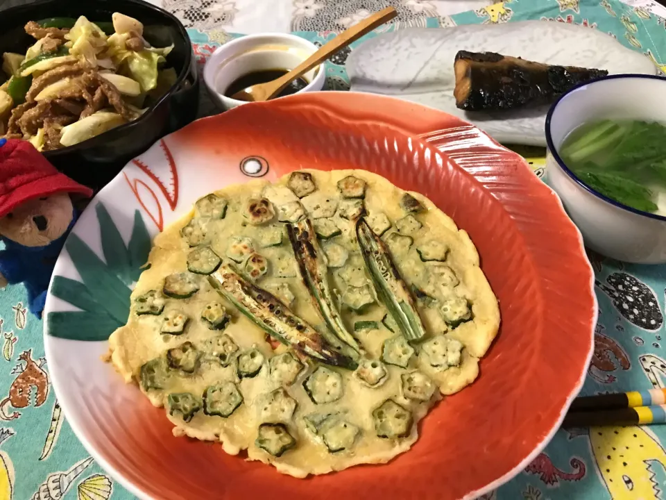 Snapdishの料理写真:めぐぐさんの料理 おくらのチヂミ( '༥'｡ )♡|noeさん