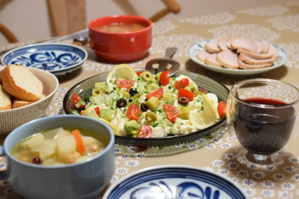 Snapdishの料理写真:豆腐の夏野菜サラダ|うにんぱすさん