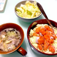 アボカド豆腐とサーモンの丼|ﾘｮｳ@ふたごはん。の姉さん