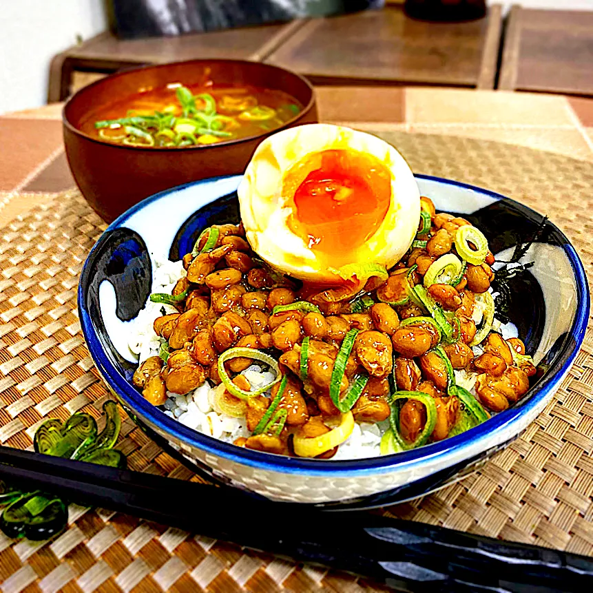 味玉のせ納豆ご飯|ピノさん