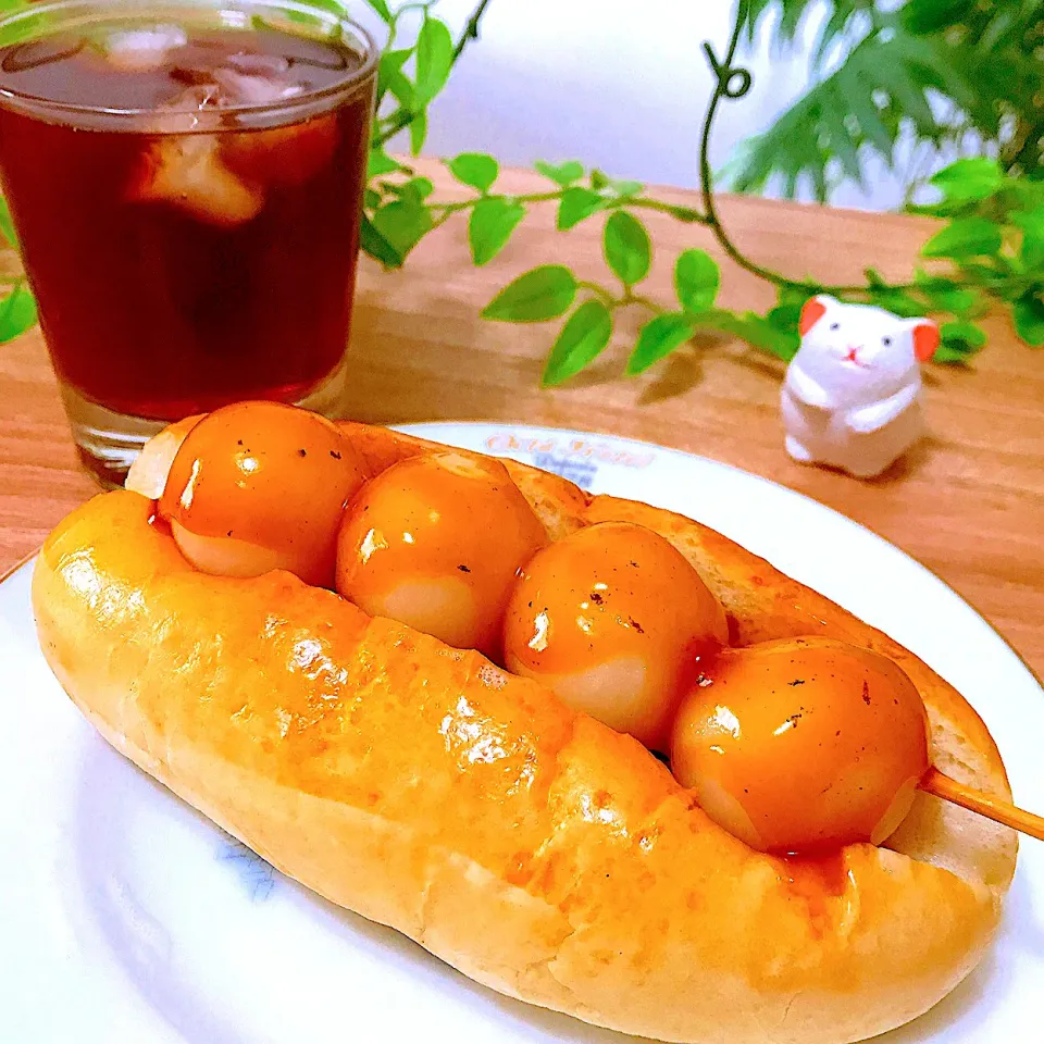 関越道高坂サービスエリア人気の初雁醤油のみたらし団子を真似て、🥖🍡手作りみたらしコッペ|Sの食卓さん