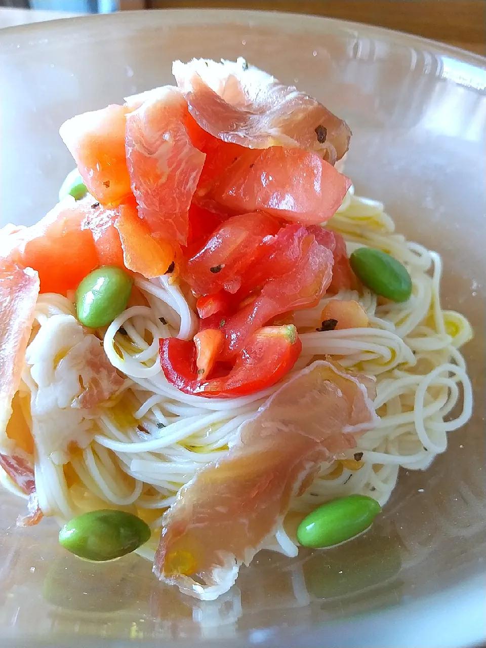 糀甘酒とトマトの冷製そうめん|まきごろうさん