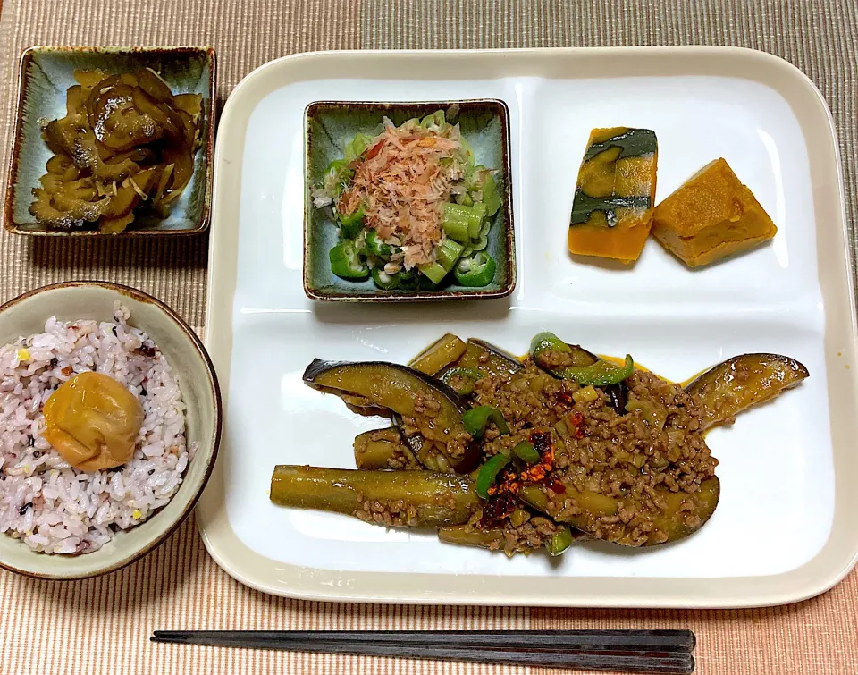 麻婆茄子とオクラとカボチャ|akkoさん