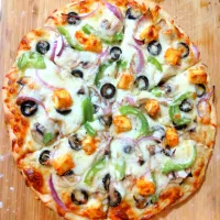 # Vegetable white sauce pizza