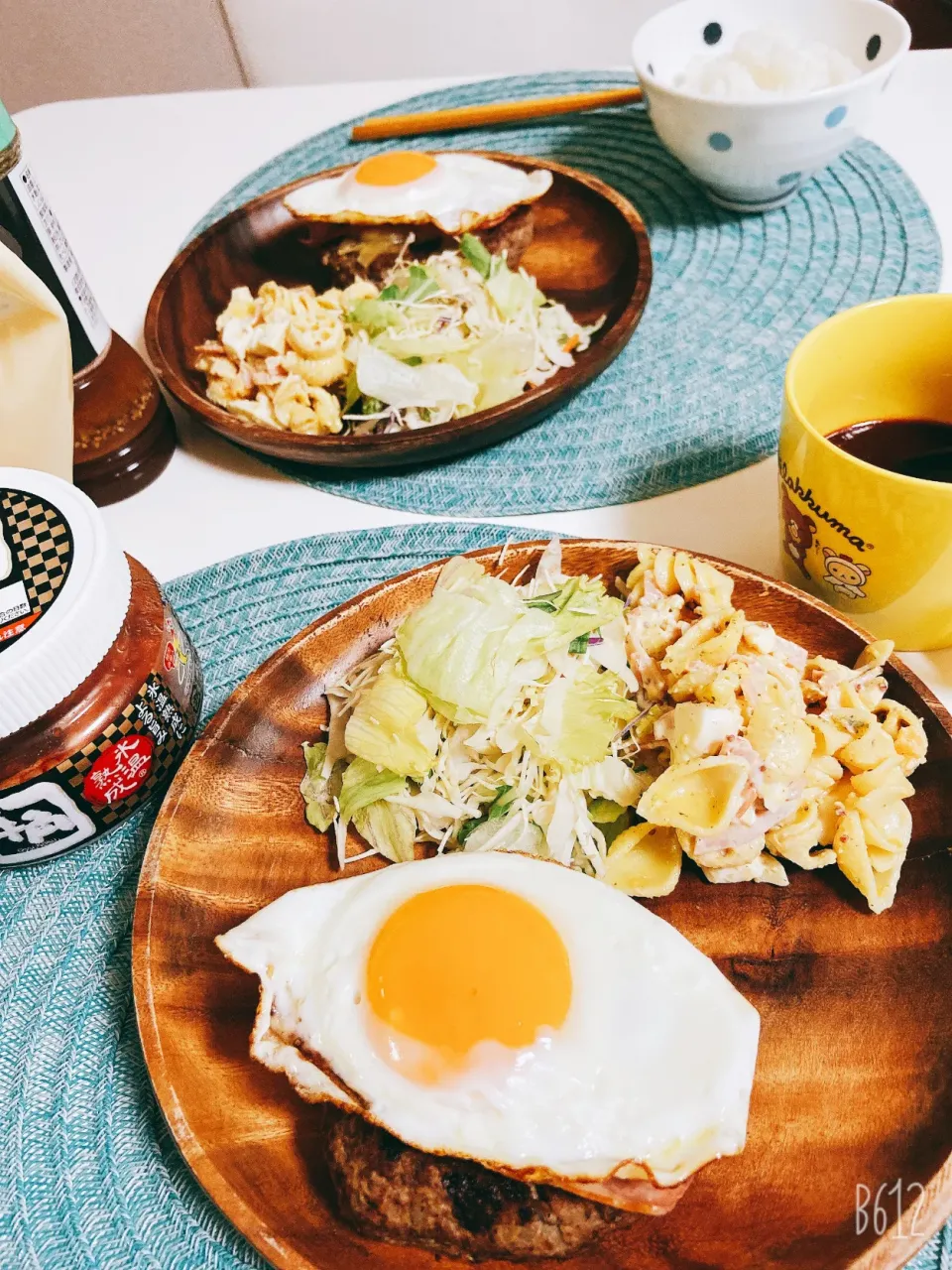 ハンバーグ😋目玉焼き🍳&ベーコン🥓乗せ😋|ゆきさん