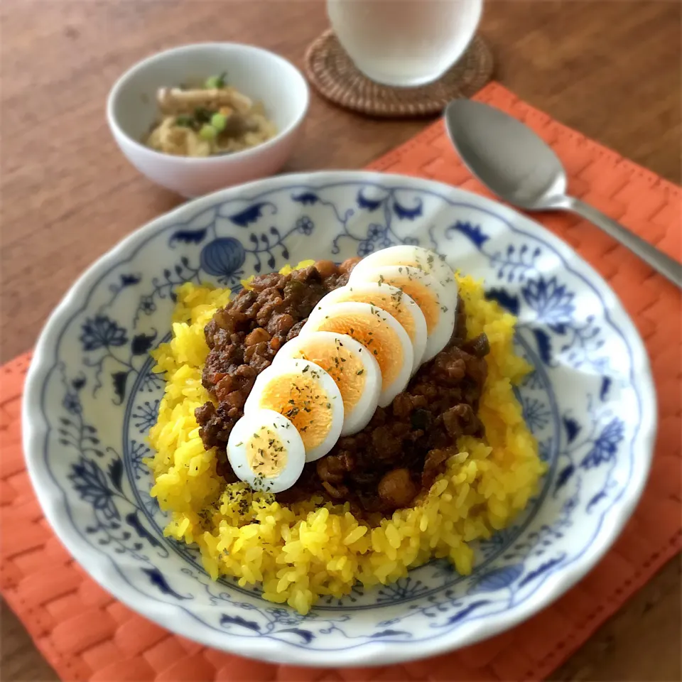 Snapdishの料理写真:キーマカレー🍛
切干大根としめじのマリネ|𓇼 Ⓢ Ⓗ Ⓘ Ⓝ Ⓞ Ⓑ Ⓤ 𓇼さん