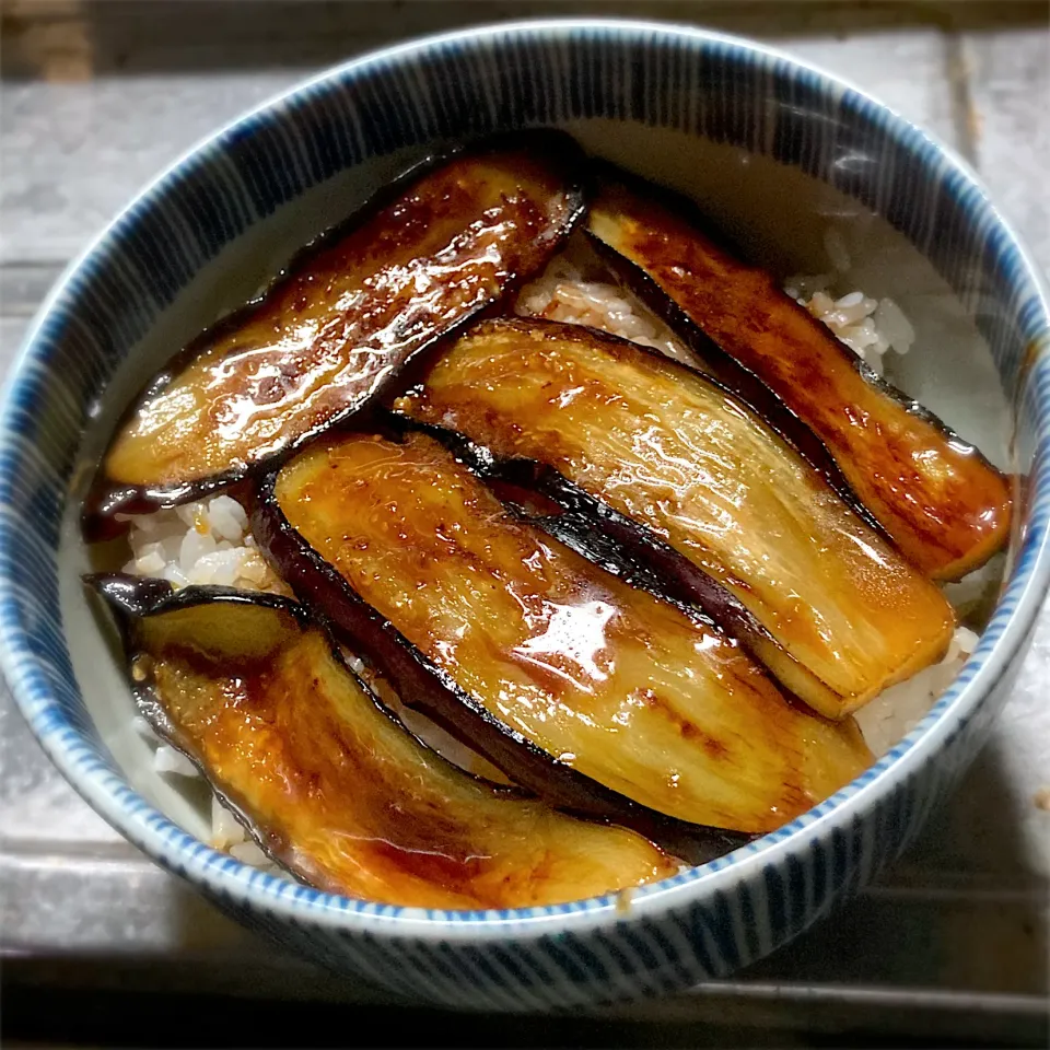 今夜は、茄子の蒲焼き丼を頂きます😃🎵👍|ギムレットさん