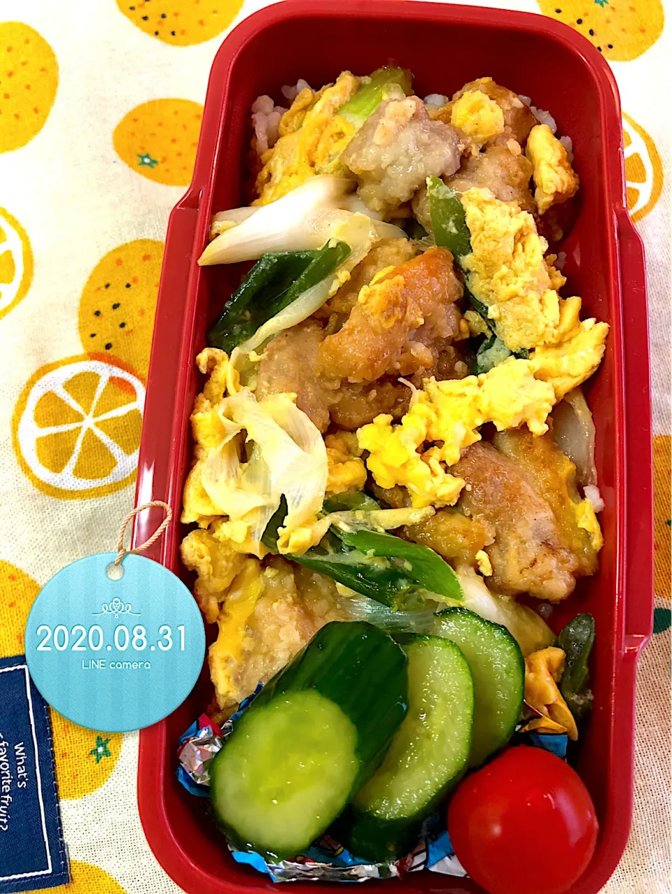 からあげ丼JKお弁当|harutomomamaさん