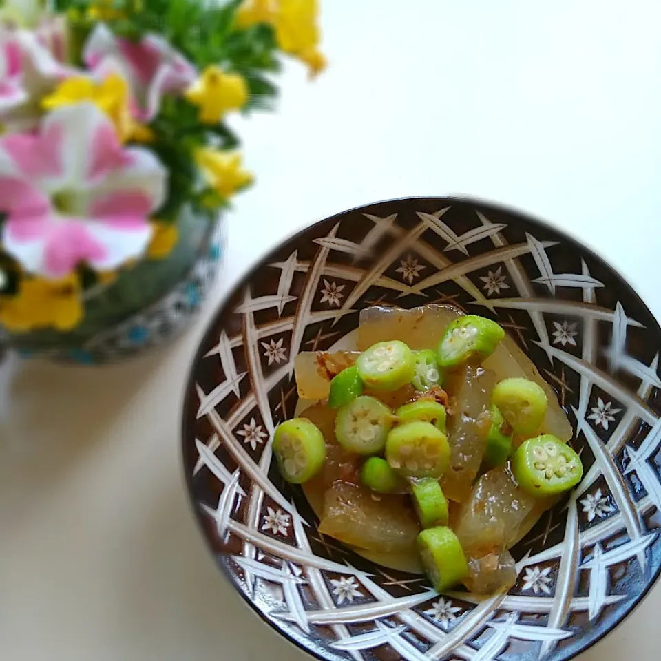 冷製 冬瓜とオクラのオカカ醤油|まめころさん