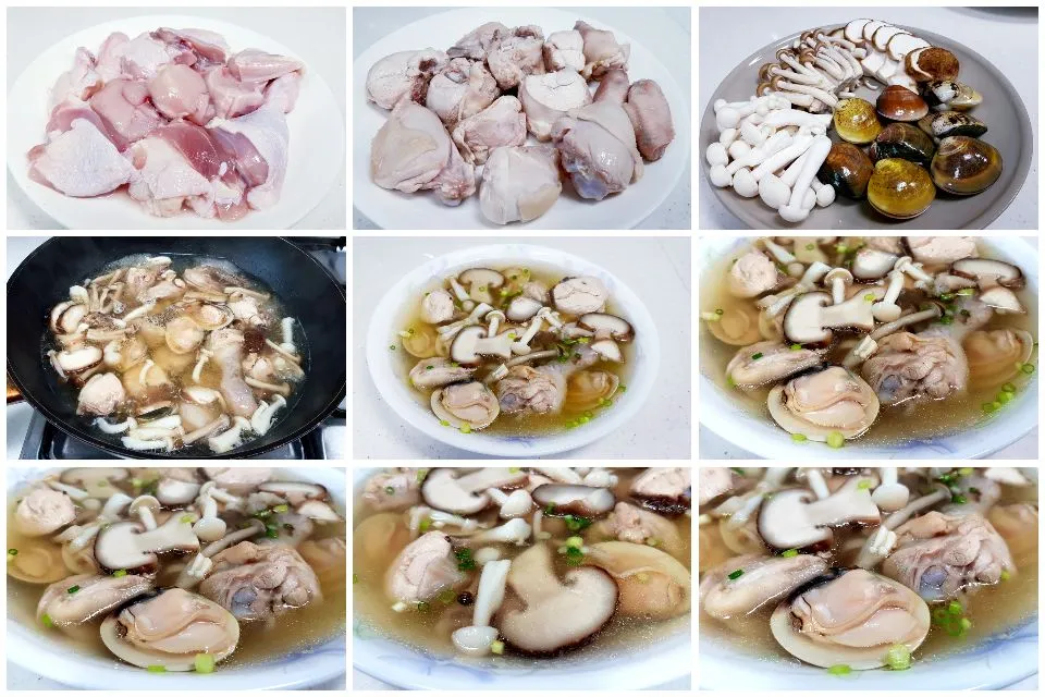 Snapdishの料理写真:chicken soup with clams and mushrooms|steven z.y.さん