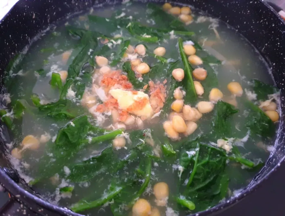 Spinach Soup w/ Corn|envymaqueenさん