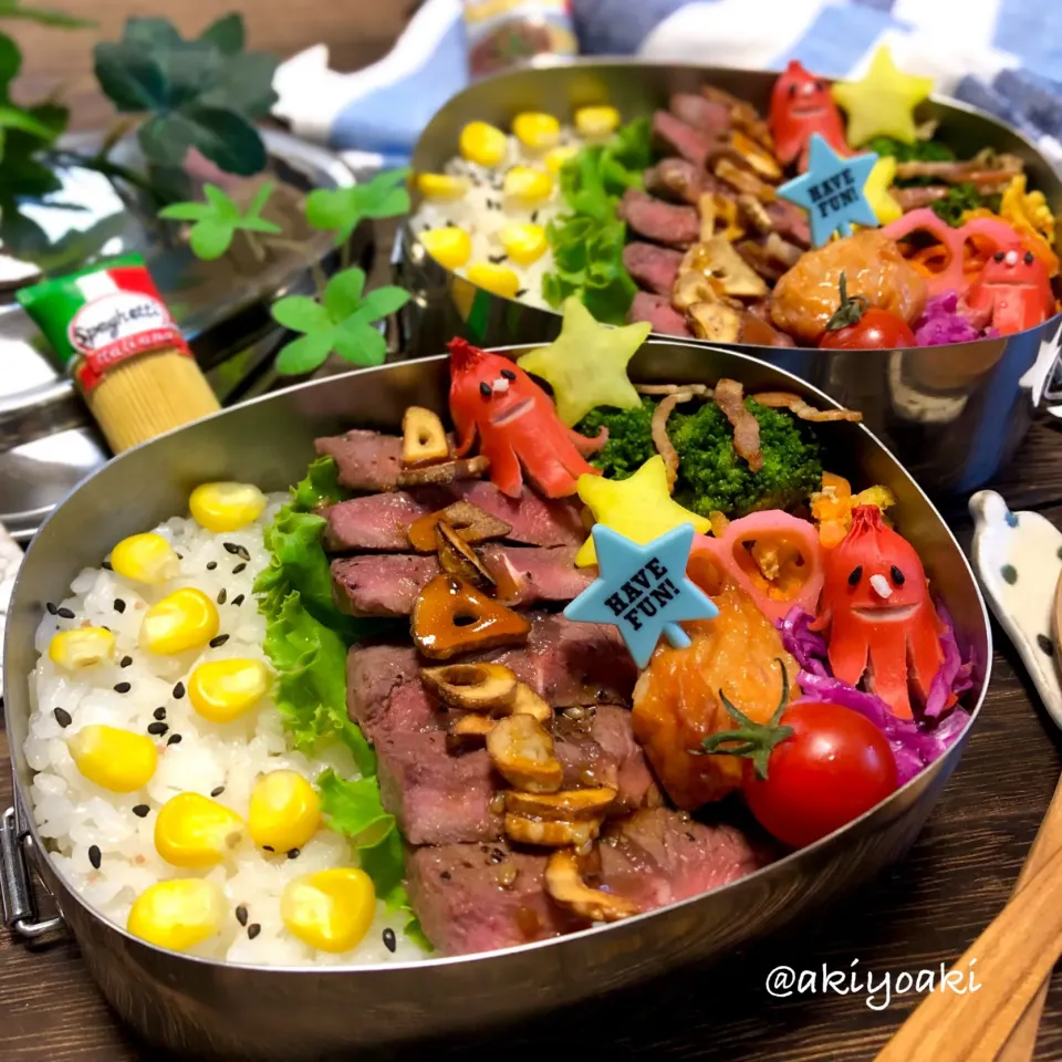 ステーキ丼弁当|Akiyoෆ¨̮⑅さん