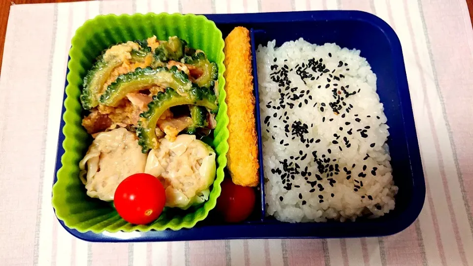 ゴーヤーとベーコンの卵とじ❤️旦那さんお弁当🎵😊|かおるcitronさん