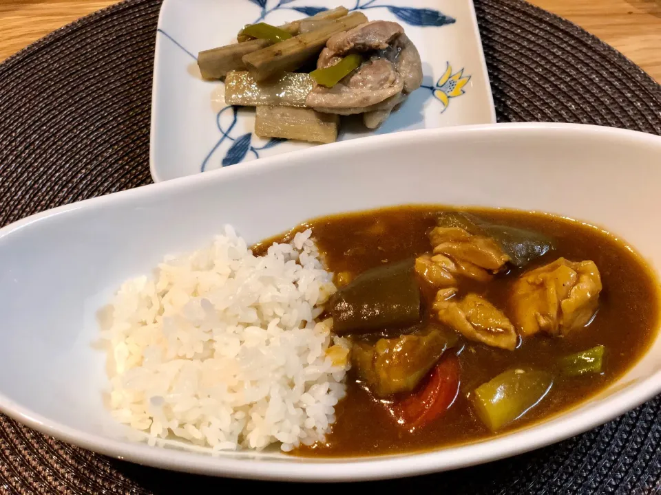 夏野菜カレー、鶏ごぼう|じょんさん