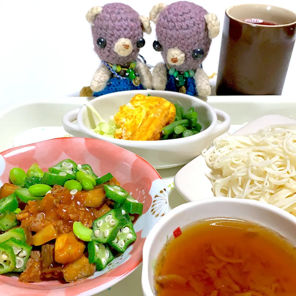 Snapdishの料理写真:晩ご飯揖保乃糸(*'ω'*)|chagashiさん