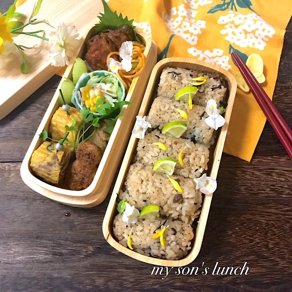 ひじきと梅干しの炊き込みご飯弁当|kotokotoさん