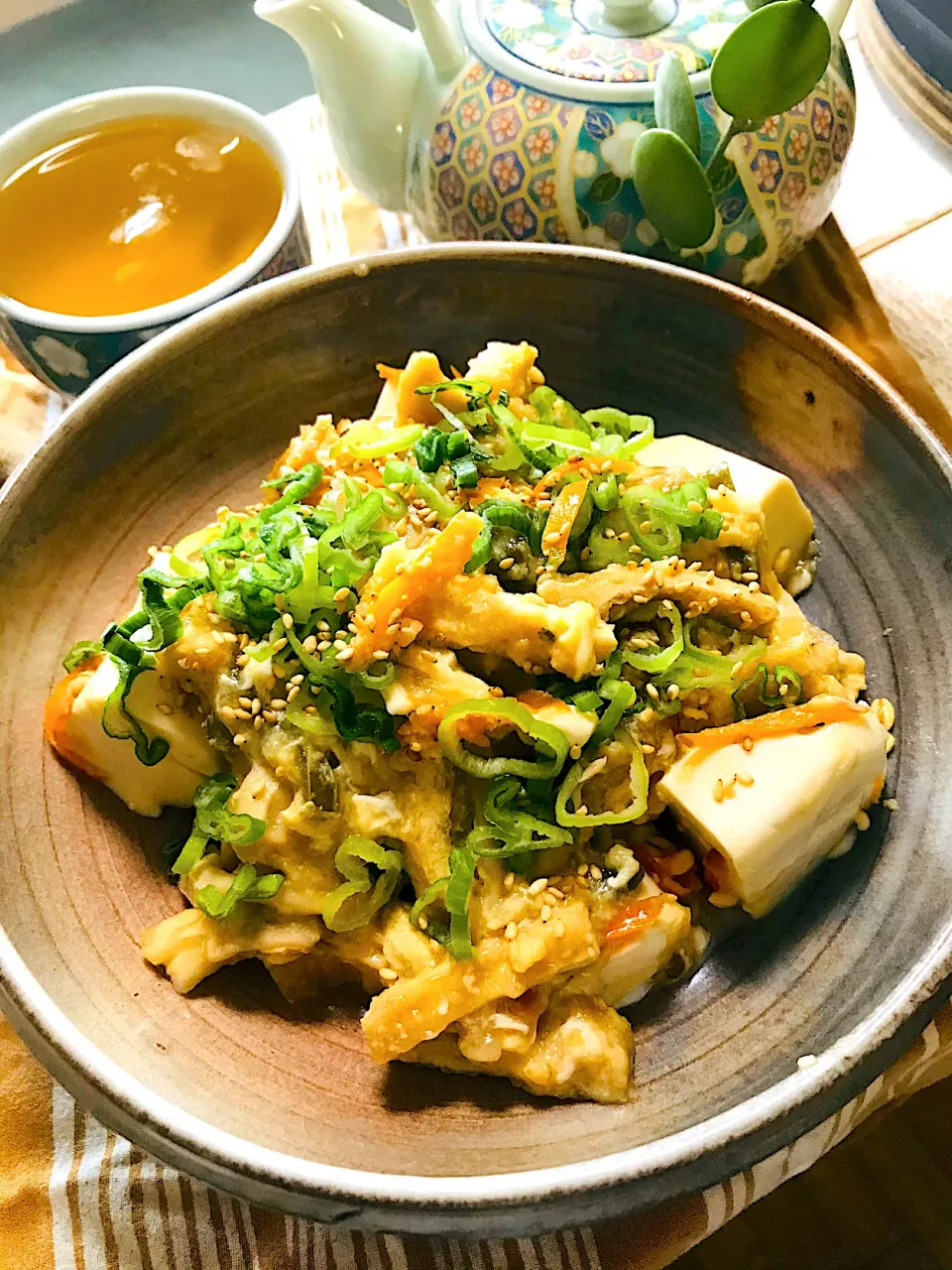 Kumacさんの料理 お豆腐の生姜あんかけ卵とじ丼|atsukoさん