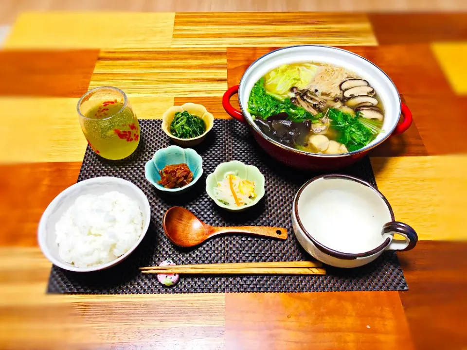 きのこ鍋の夜ご飯|ぼんぼんさん