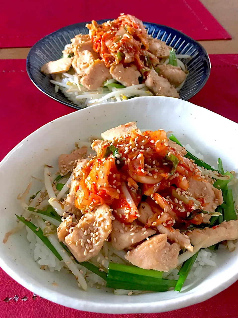 鶏むね肉でビビンバ風🍀|おかちさん