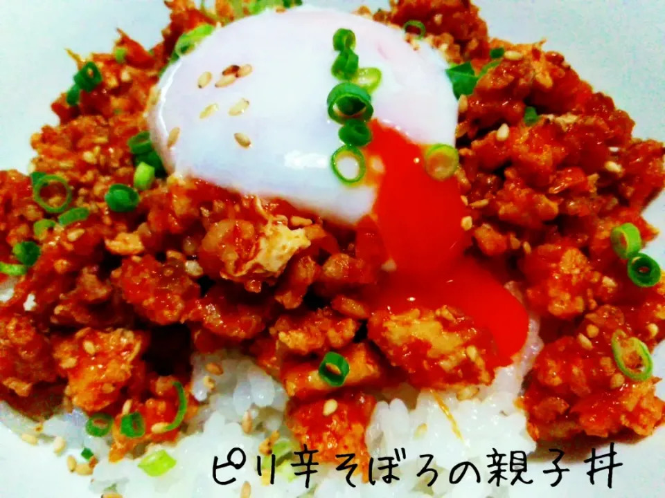 モリモリ食べられる♬ピリ辛そぼろの親子丼|あんみっちゃんさん