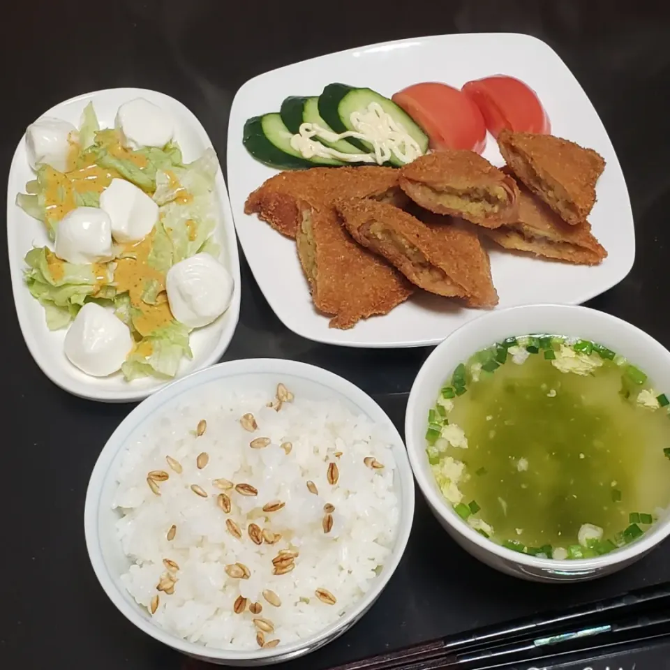 Snapdishの料理写真:カレーポテトのハム巻きフライ|Yukiさん