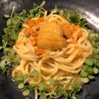 ウニパスタ🍝|くぅみんさん