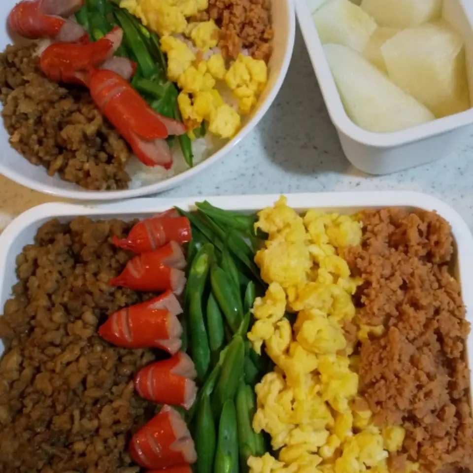 息子のお弁当と母さんのお昼ご飯😚|けーこさん