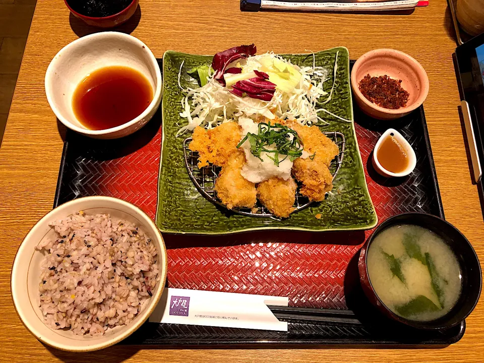 鰹の梅はさみ揚げ定食|しのぶさん