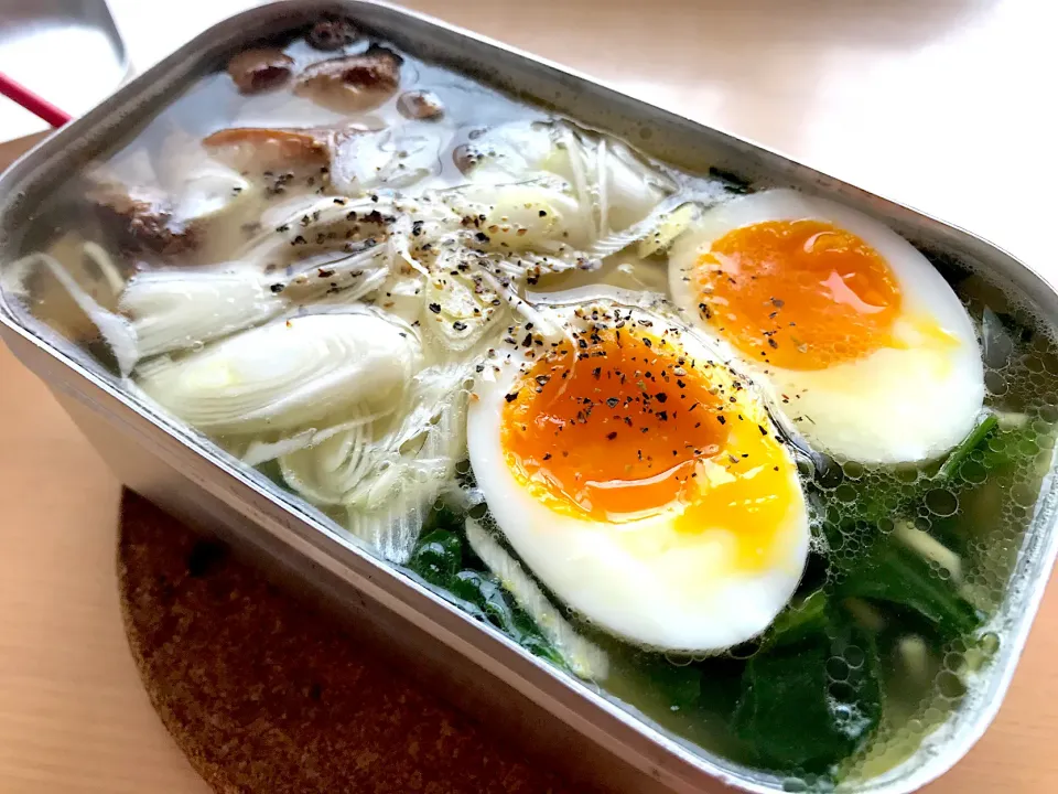 自家製チャーシューとメスティンでマルちゃん製麺塩味|ジョニーさん