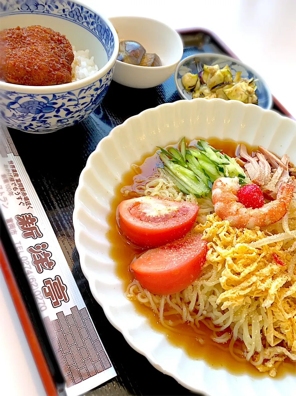 冷やし中華セット（ミニカツ丼）|いさかつさん