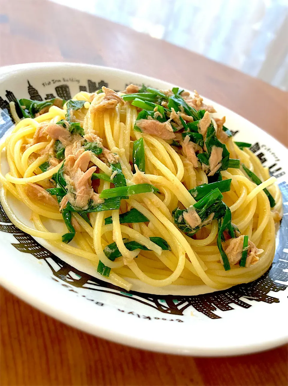 ツナとネギの和風スパゲッティ😋🍝🎶✨|アイさん