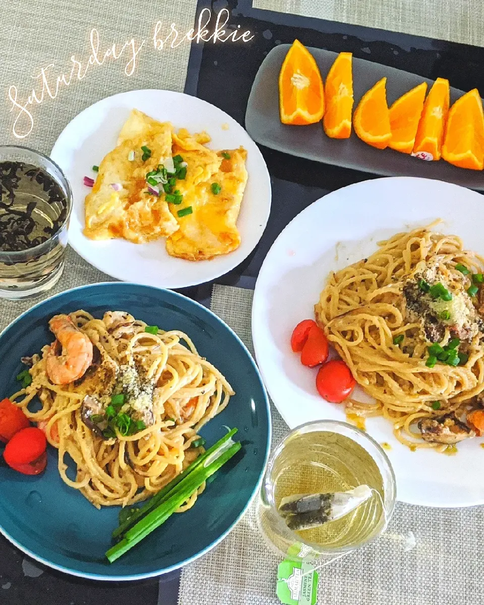 Spaghetti with Japanese sesame sauce
Added with mozzarella cheese eggy|歆颖さん