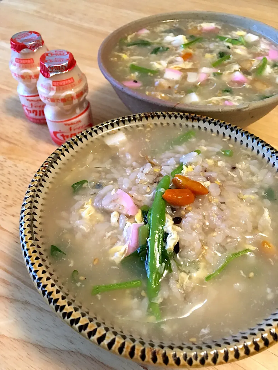 溢れんばかりの中華雑炊😆甘酒と亜麻仁油トッピング〜|さくたえさん