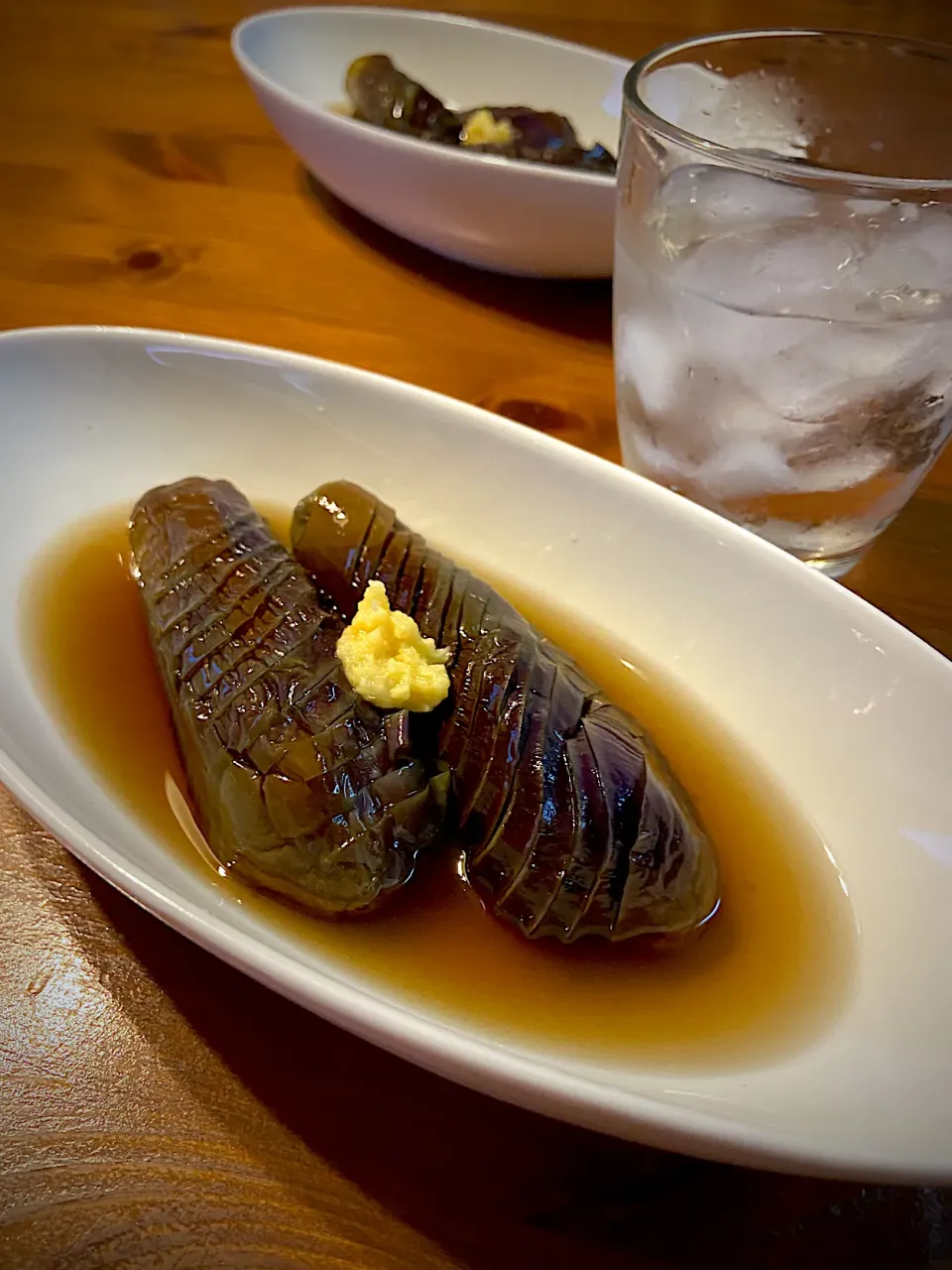 9/6の夕食　茄子の煮浸しと芋ロック|yoneさん