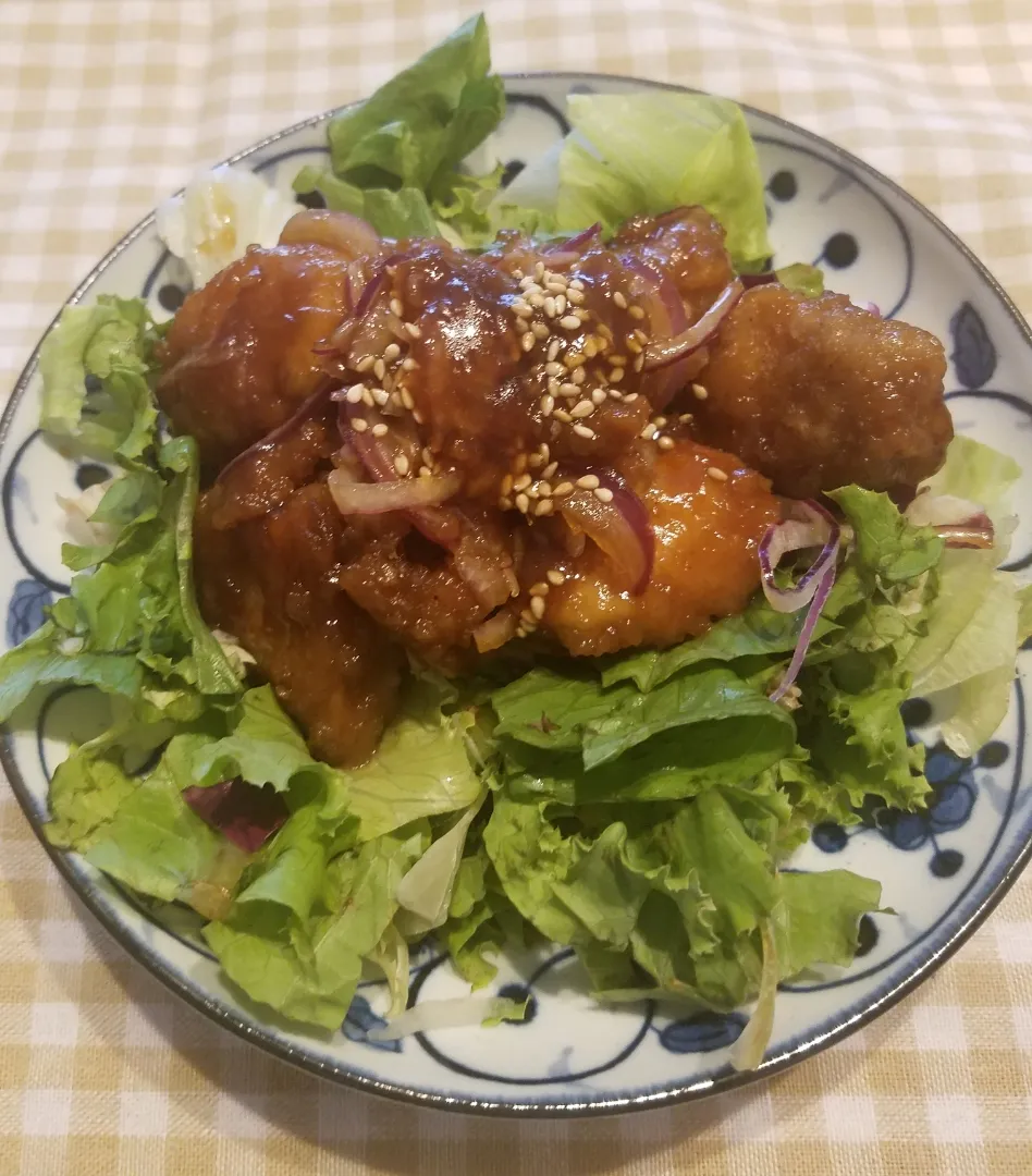 Snapdishの料理写真:鶏むね肉の甘辛チキン|ポロポロさん