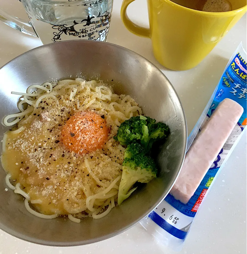 朝ごはん☺︎糖質ゼロ麺　カルボナーラ|とまこ(*^o^*)さん