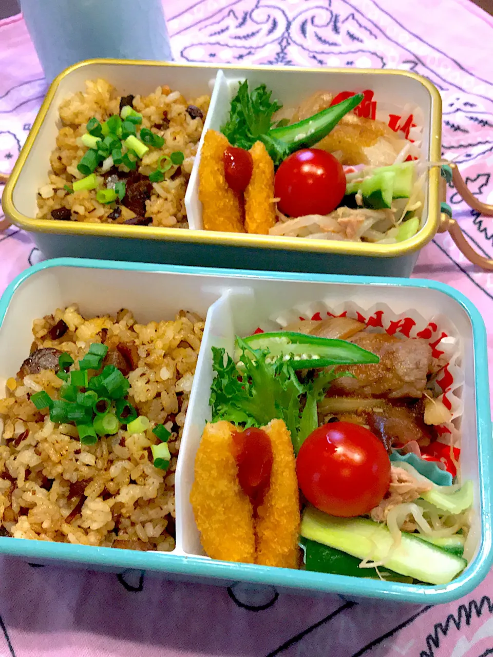 Snapdishの料理写真:2020.9.7  JK＆自分弁当～焼豚炒飯🎶|rinrin*mama*さん