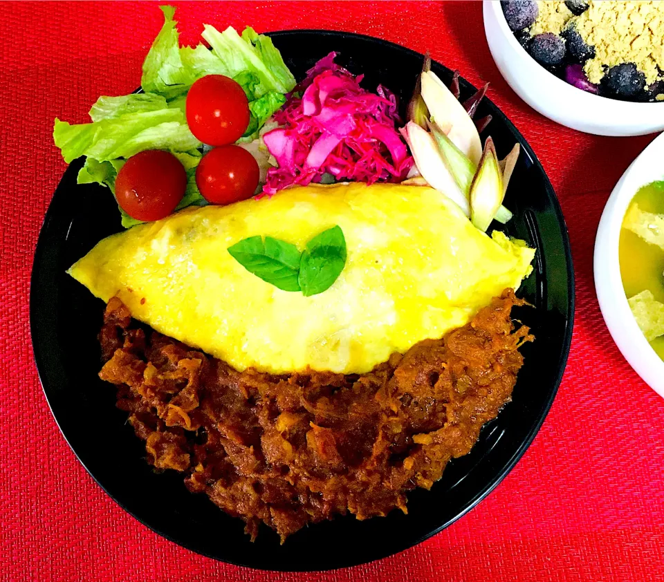 スパイスカレー生活🍛35日目笑笑💪オムライスと夏野菜🥗今日もグッド😊👍❤️|HAMI69さん