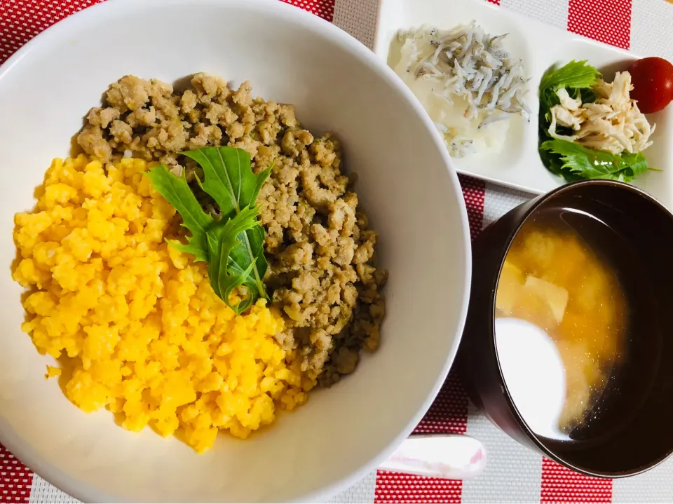 Snapdishの料理写真:【意外とめんどくさい】2食丼　そぼろ　たまご|飛鳥さん