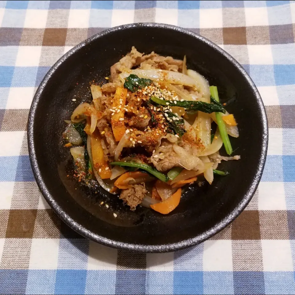 吉野家牛丼アレンジ～野菜たっぷり牛丼～|ポロポロさん