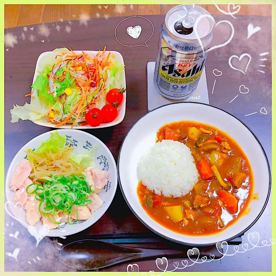 Snapdishの料理写真:９／７ ｍｏｎ 晩ごはん🍴＊○°|rinaronarさん