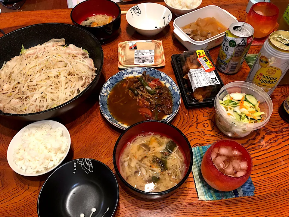 白菜の蒸し料理と残り物とか😋|すかラインさん